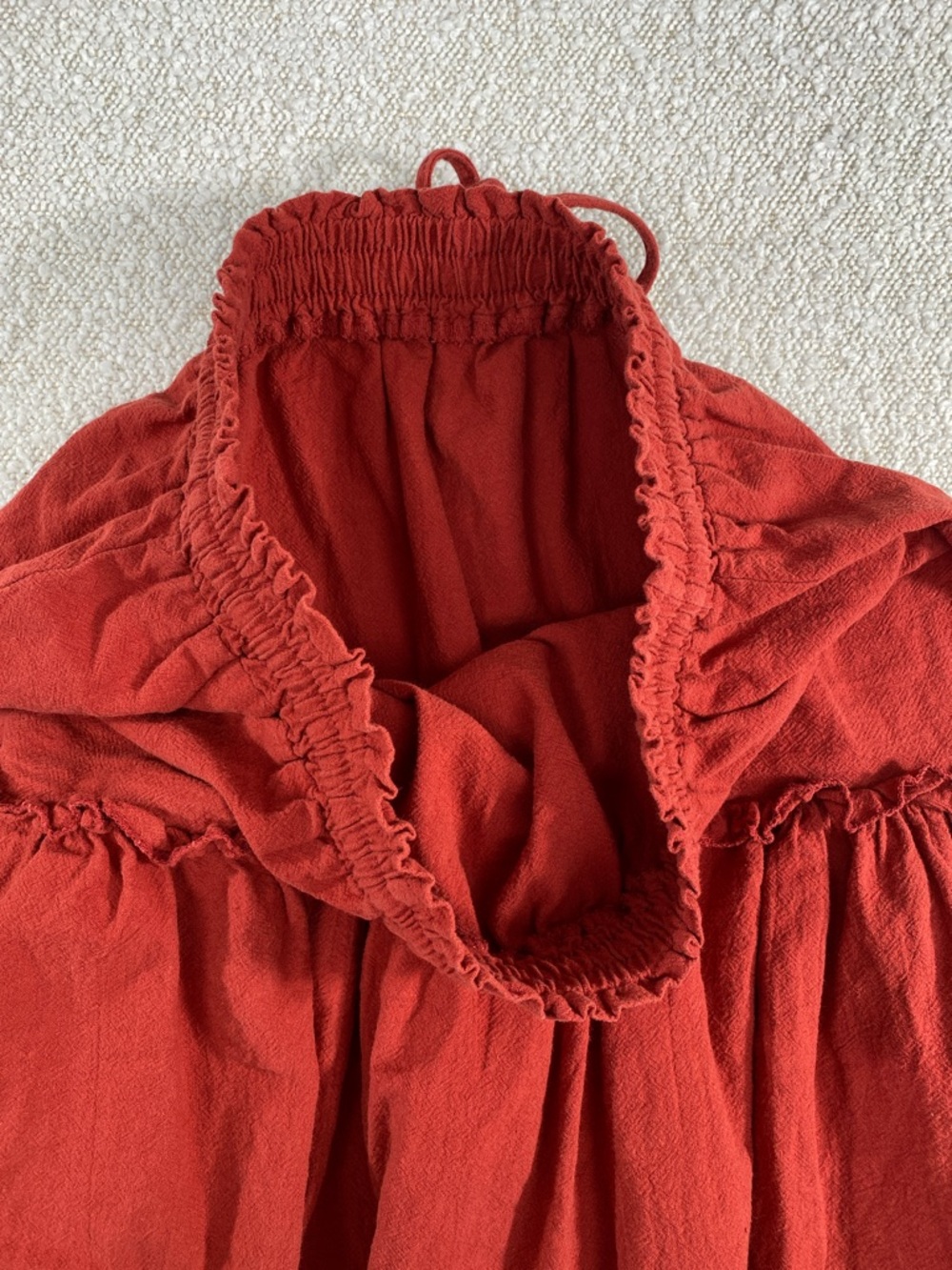 Women’s dark Red Tiered Drawstring Skirt. - Picture 13 of 15